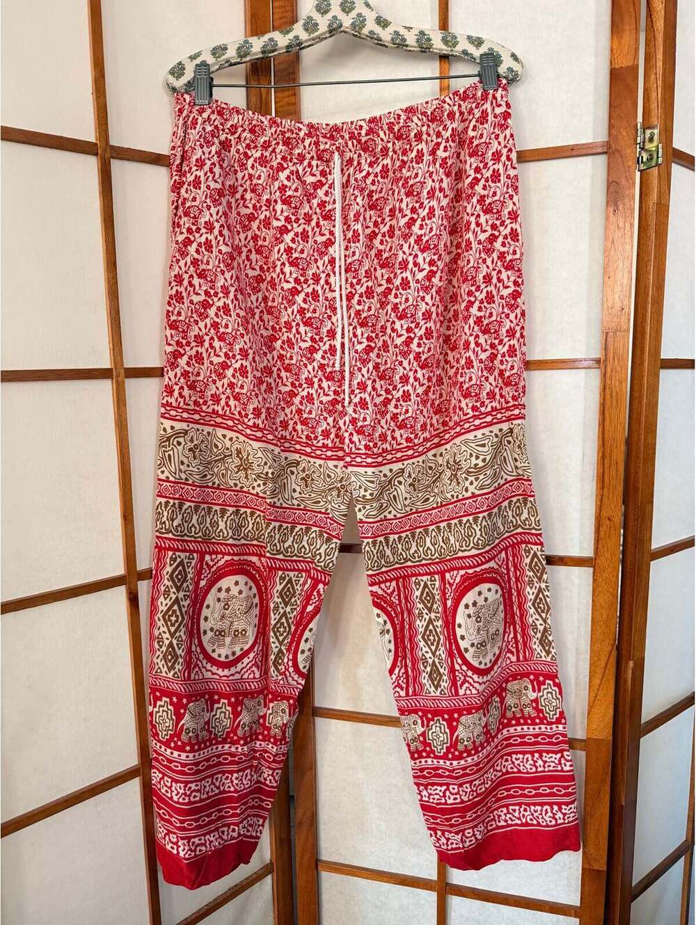 Red Boho Hippie Pants